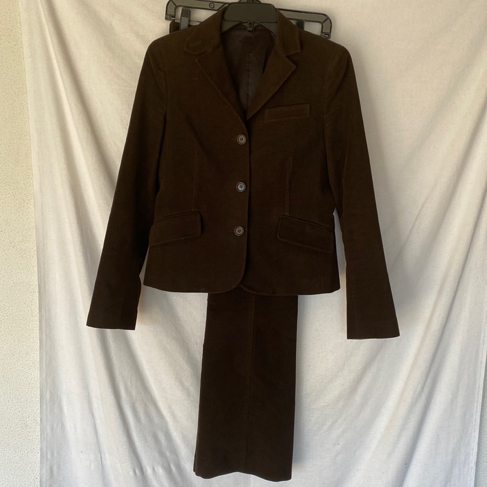 Theory Brown Suede look pantsuit